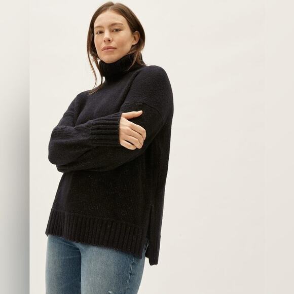 Everlane Sweaters - Everlane | The Cloud Turtleneck Black Speckle